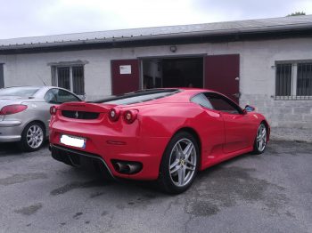 Ferrari F430 rénovation ciel de toit cuir RC Sellerie
