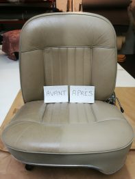 Nettoyage du cuir en profondeur avant soins hydratants coupé 404 RC Sellerie