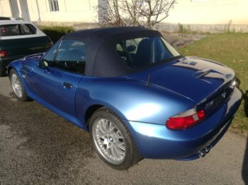 Remplacement d'une capote en alpaga bleu marine BMW Z3 3.0 par RC Sellerie RC Sellerie