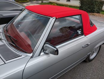 Remplacement capote en Alpaga sur Mercedes SL R107 par RC Sellerie RC Sellerie