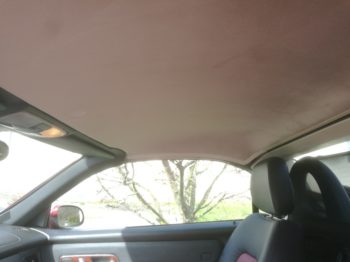 Remplacement ciel de toit en Alcantara crème sur Mercedes SLK par RC Sellerie RC Sellerie