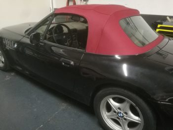 Remplacement de la capote en Alpaga Bordeaux d'un Cabriolet BMW Z3 par RC Sellerie RC Sellerie