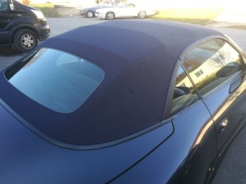 Porsche 911 - type 996 - Situation de la capote après repigmentation et imperméabilisation RC Sellerie