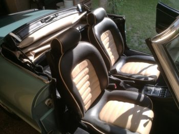 Remplacement capote Alpaga Bleue et beige sur Alfa Spider 2000  RC Sellerie