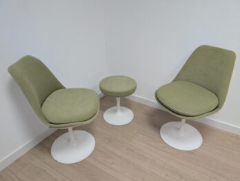 Rénovation totale de sièges Tulipe Knoll par RC Sellerie avec remplacement de la mousse et du tissu RC Sellerie