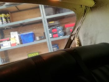 Etat Ciel de toit Corniche avant travaux, mangé par les mites  RC Sellerie