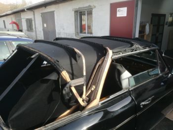 Pose nouveau ciel de toit en laine Rolls Corniche  RC Sellerie