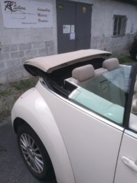 Remplacement d'une capote en alpaga couleur Chêne sur New Beetle par RC Sellerie RC Sellerie