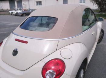 Remplacement d'une capote en alpaga couleur Chêne sur New Beetle par RC Sellerie RC Sellerie