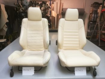 Comparatif des sièges en cuir avant et après rénovation par RC Sellerie RC Sellerie
